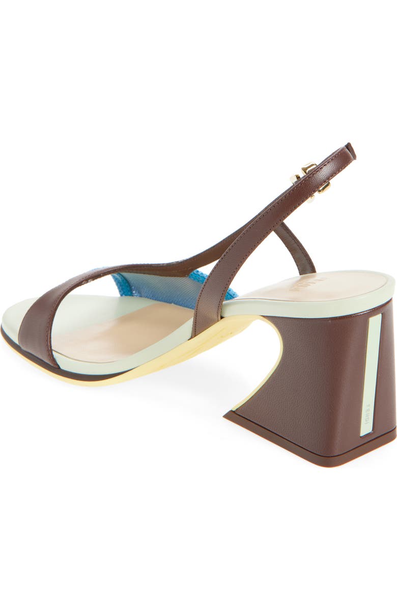 Fendi Arco Slingback Sandal, Alternate, color, Blue Carta Zucch Mahogany