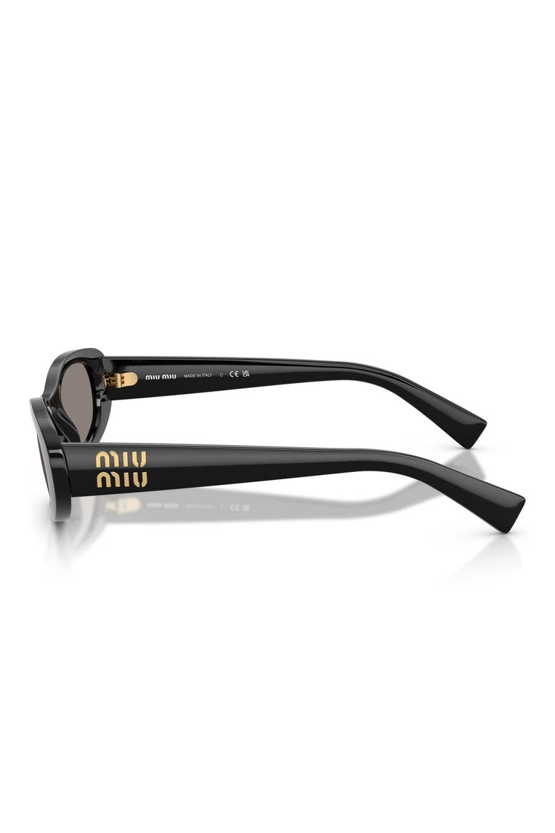 54mm Oval Sunglasses, Alternate, color, BLACK / DARK GREY