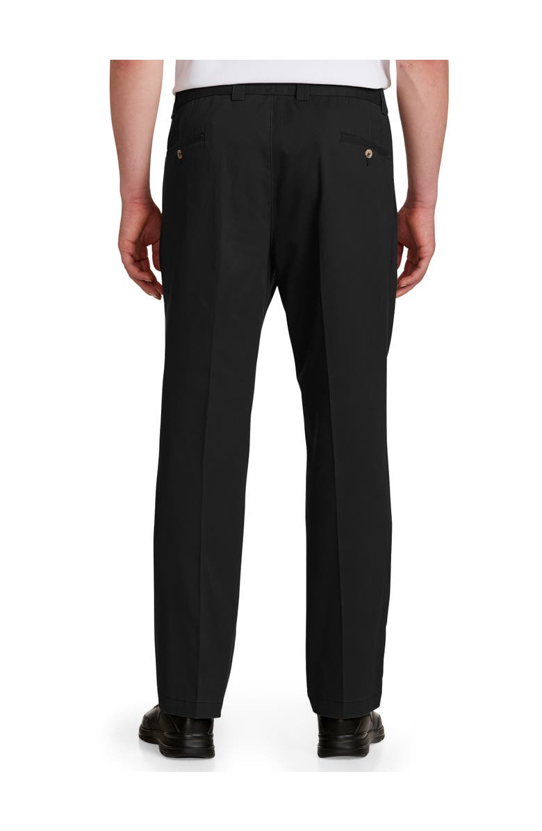 Harbor Bay by DXL Waist-Relaxer Pleated Twill Pants, Alternate, color, Black