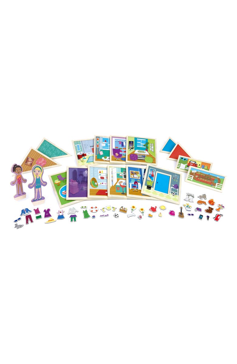 Build & Imagine Malia's House 61-Piece Magnetic Dollhouse Playset, Alternate, color,