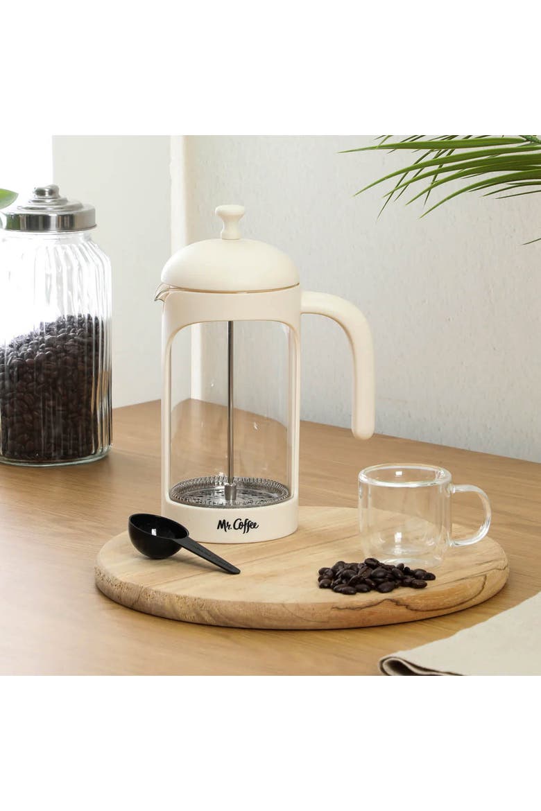 31 Ounce Retro Brew French Press Coffee Maker, Alternate, color, White