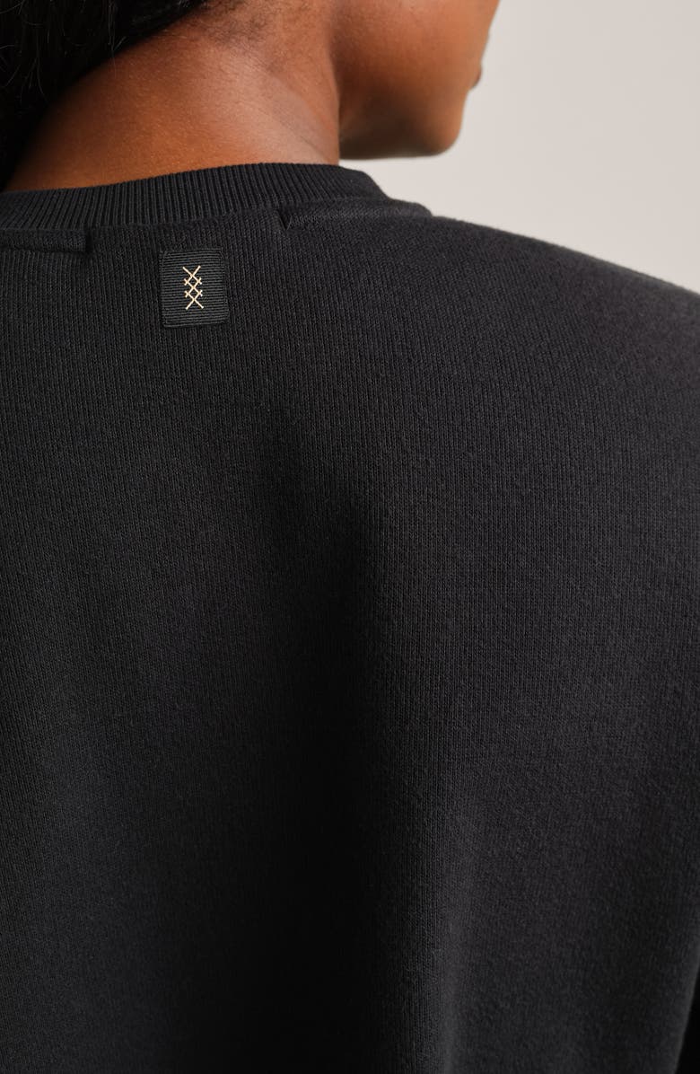 Rhone Signature Crewneck Cotton Blend Rib Sweatshirt, Alternate, color, Pure Black