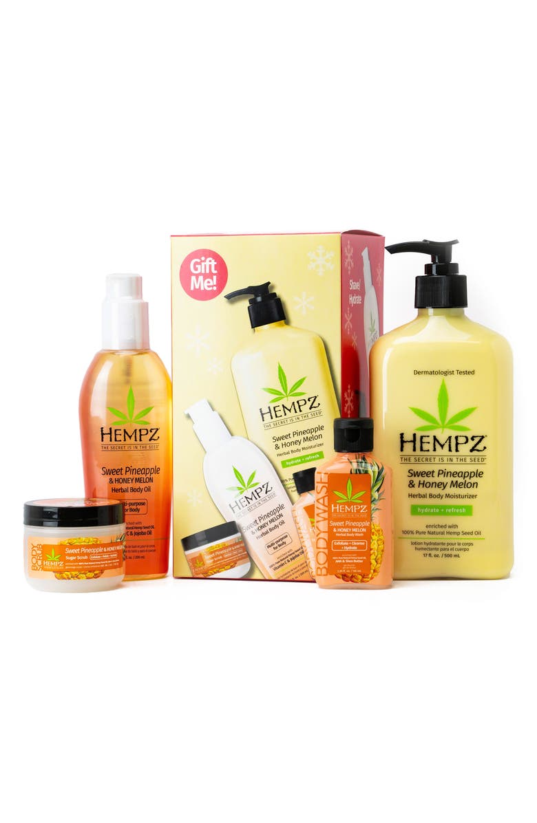 HEMPZ Sweet Pineapple & Honey Melon 4-Piece Gift Set, Main, color,
