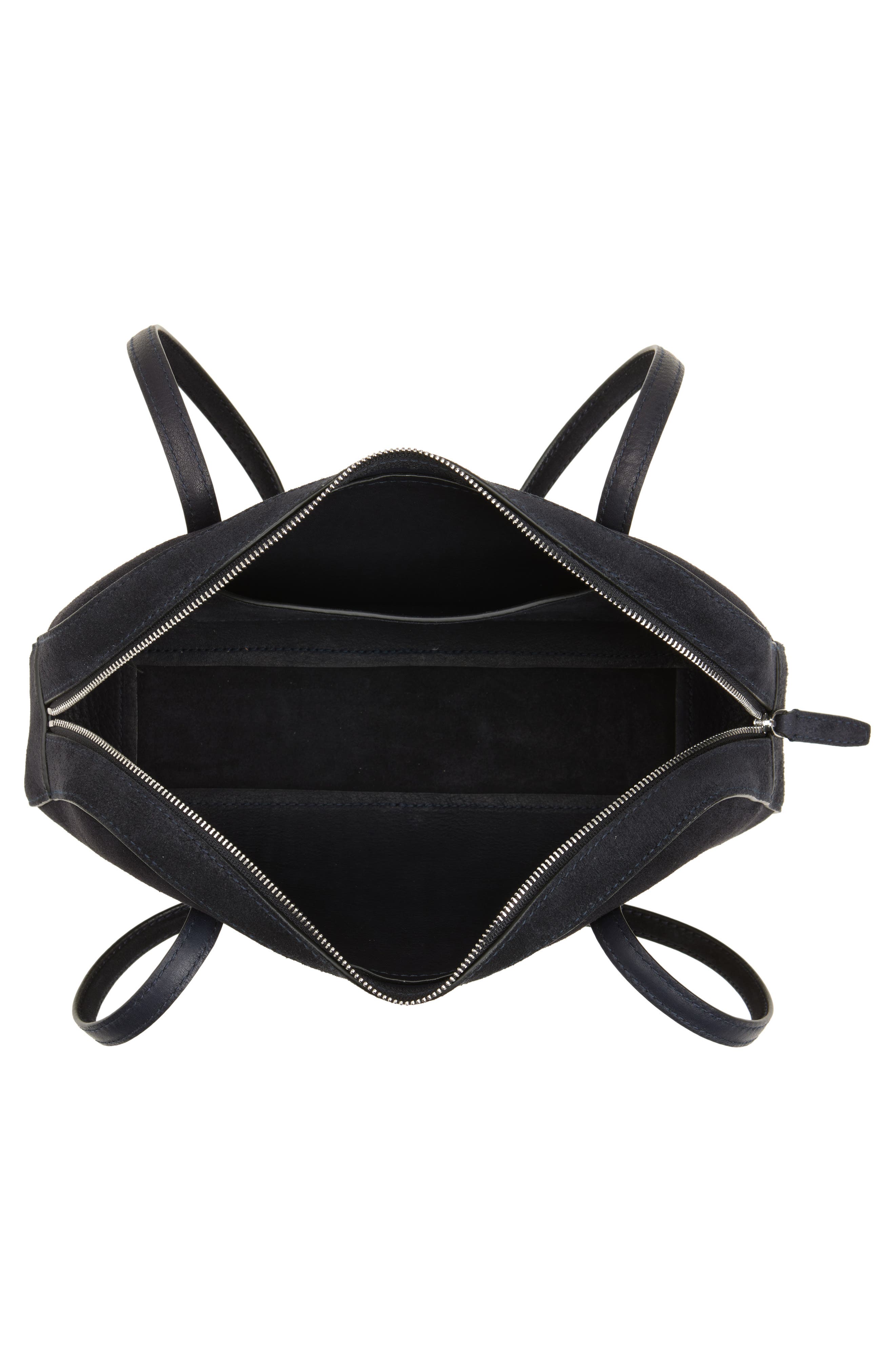 Madewell The Top Zip Suede Shoulder Bag, Alternate, color, Juniper Berry