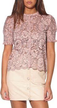 Walter Baker Amira Floral Lace Button-Up Shirt