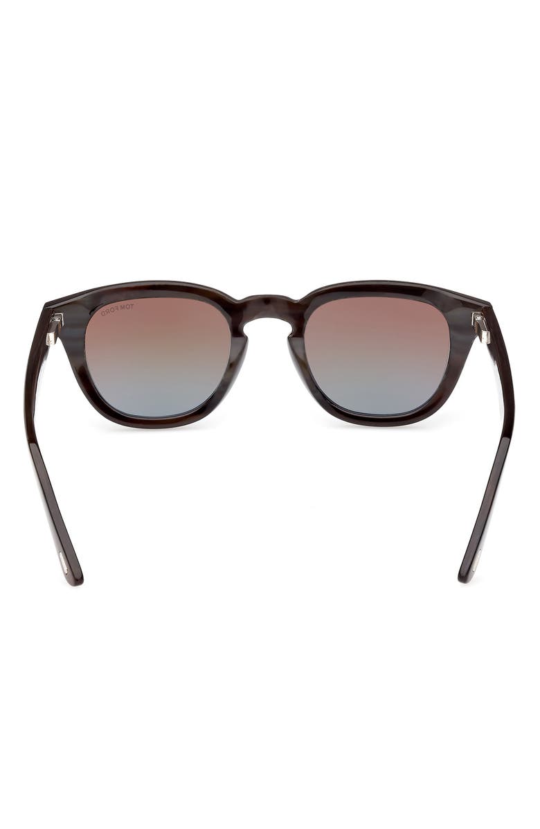 TOM FORD 48mm Gradient Polarized Square Sunglasses, Alternate, color, Brown Horn / Gradient Brown