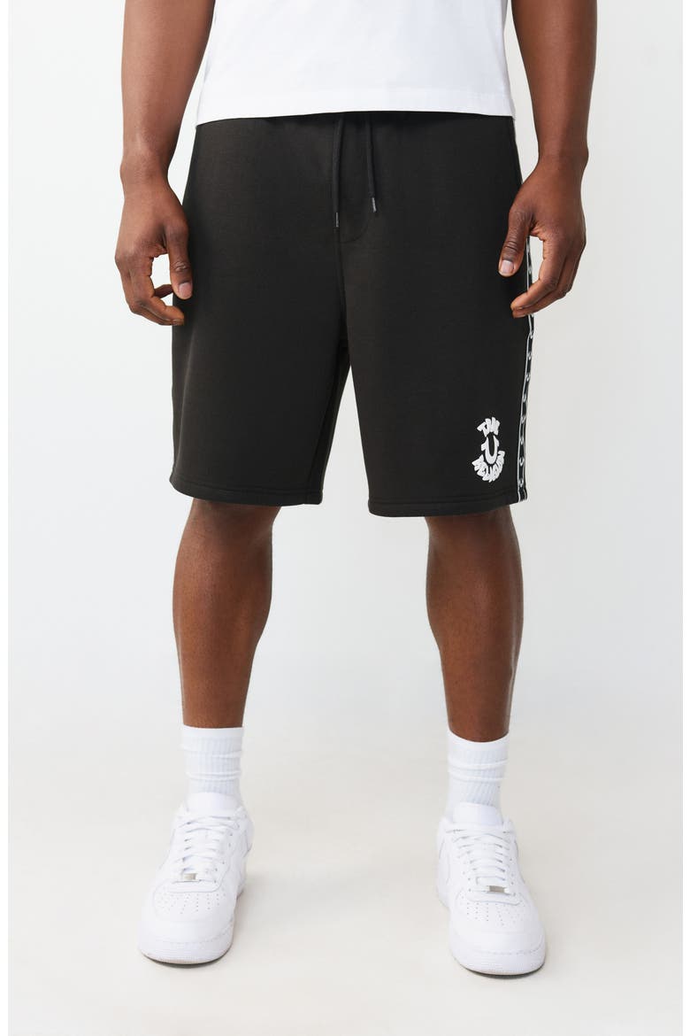 Logo Fleece Shorts, Main, color, JET BLACK