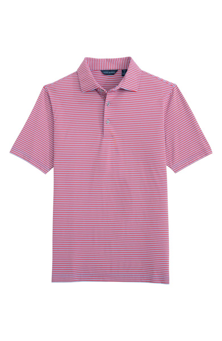 Scott Barber Prep Stripe Polo, Alternate, color, Berry
