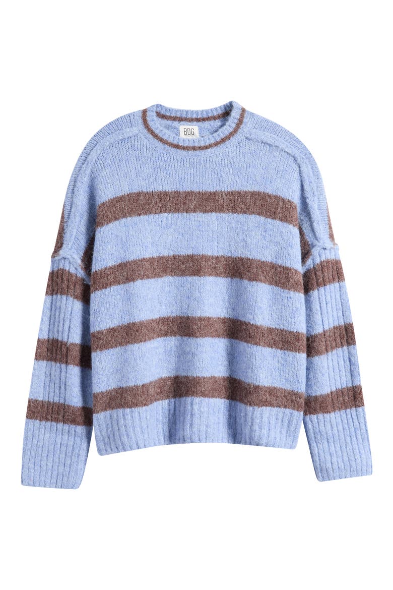 Oslo Stripe Crewneck Sweater, Alternate, color, BLUE STRIPE