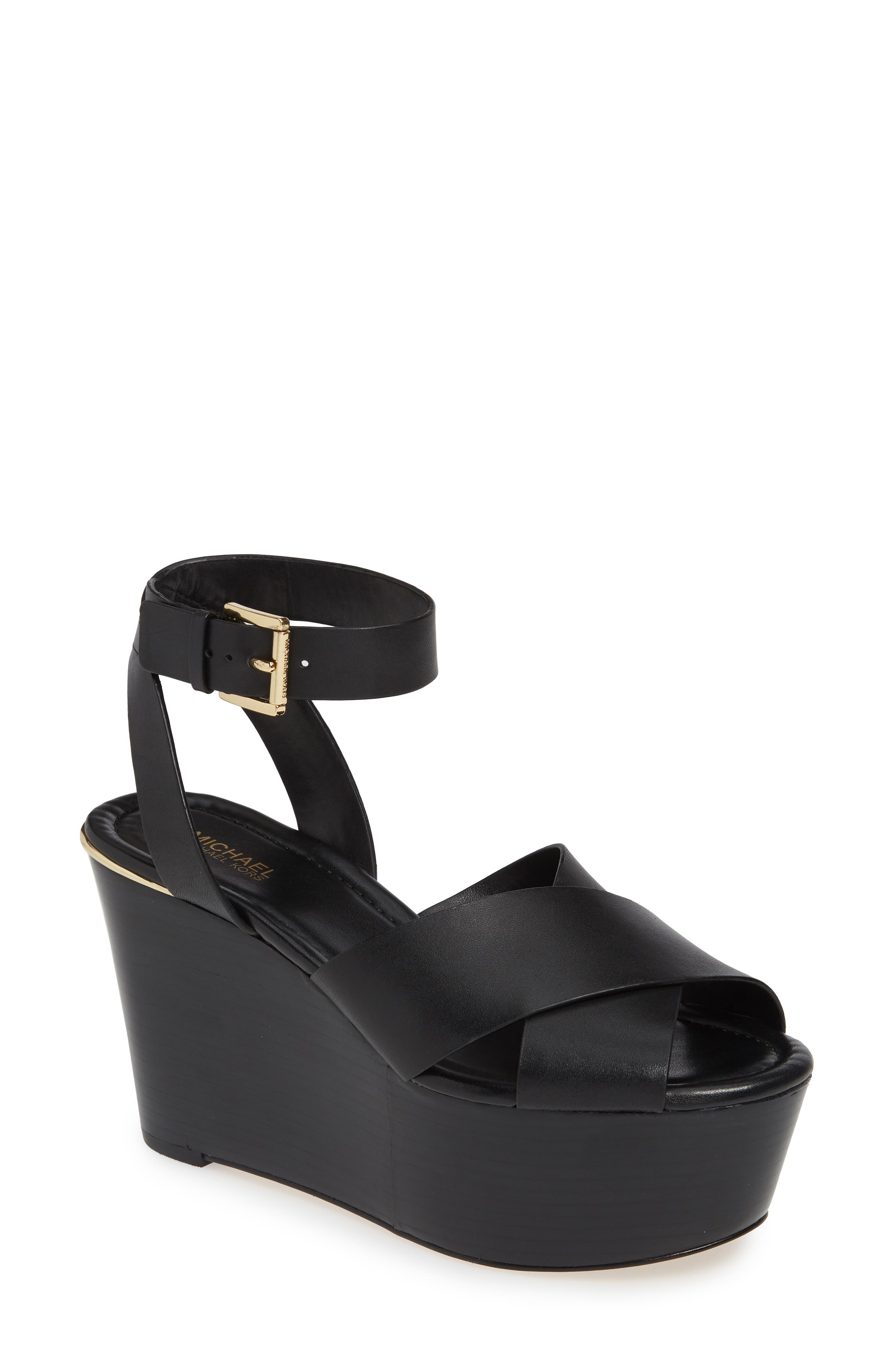 MICHAEL Michael Kors Abbott Platform Wedge Sandal, Main, color, 