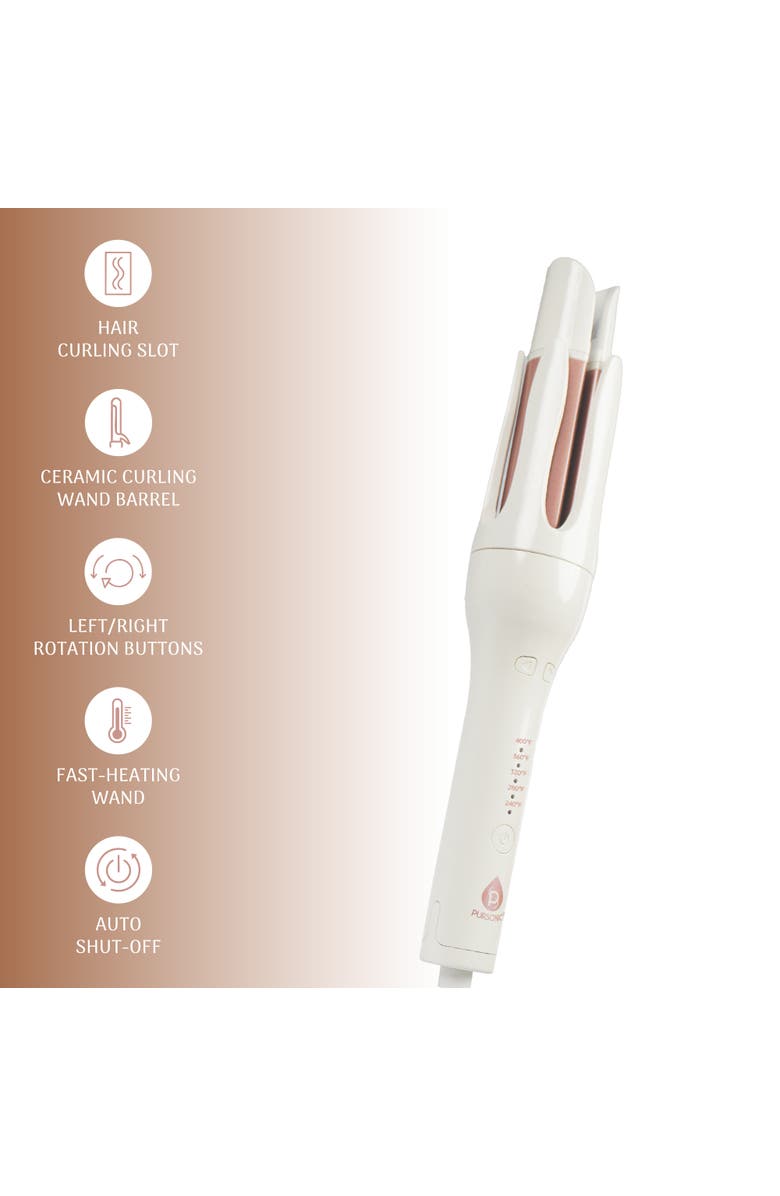 PURSONIC Automatic Curling Iron Salon-Quality Curls in Minutes, Alternate, color, White