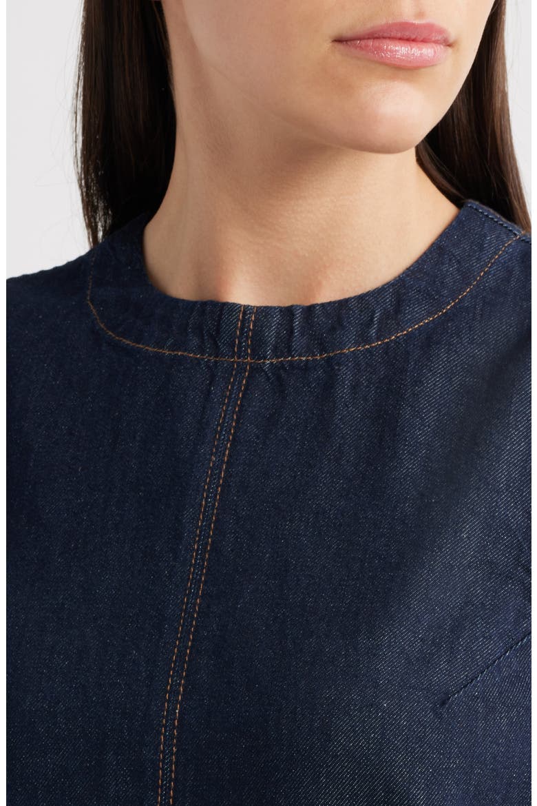 denim boxy dress in essex wash Boxy Sleeveless Denim Shift Dress (Women)