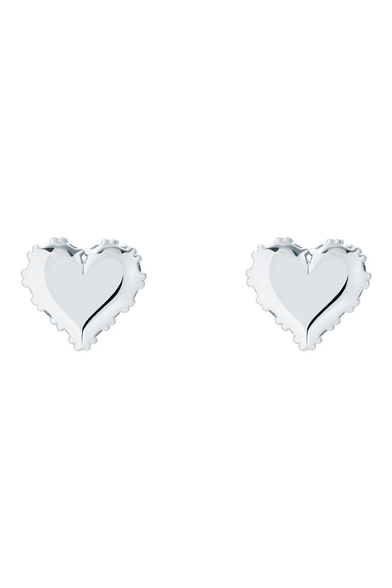 Sersy Sparkle Heart Stud Earrings, Main, color, SILVER TONE / CLEAR CRYSTAL