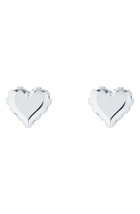 Sersy Sparkle Heart Stud Earrings