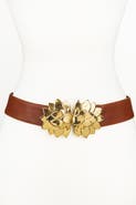 Raina Belts Floral Buckle Leather Belt