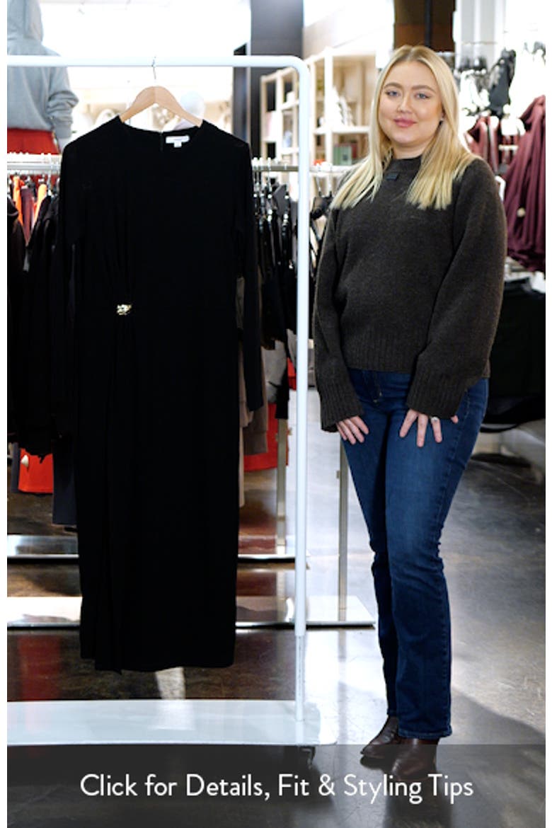 Wool Blend Drape Midi Dress video