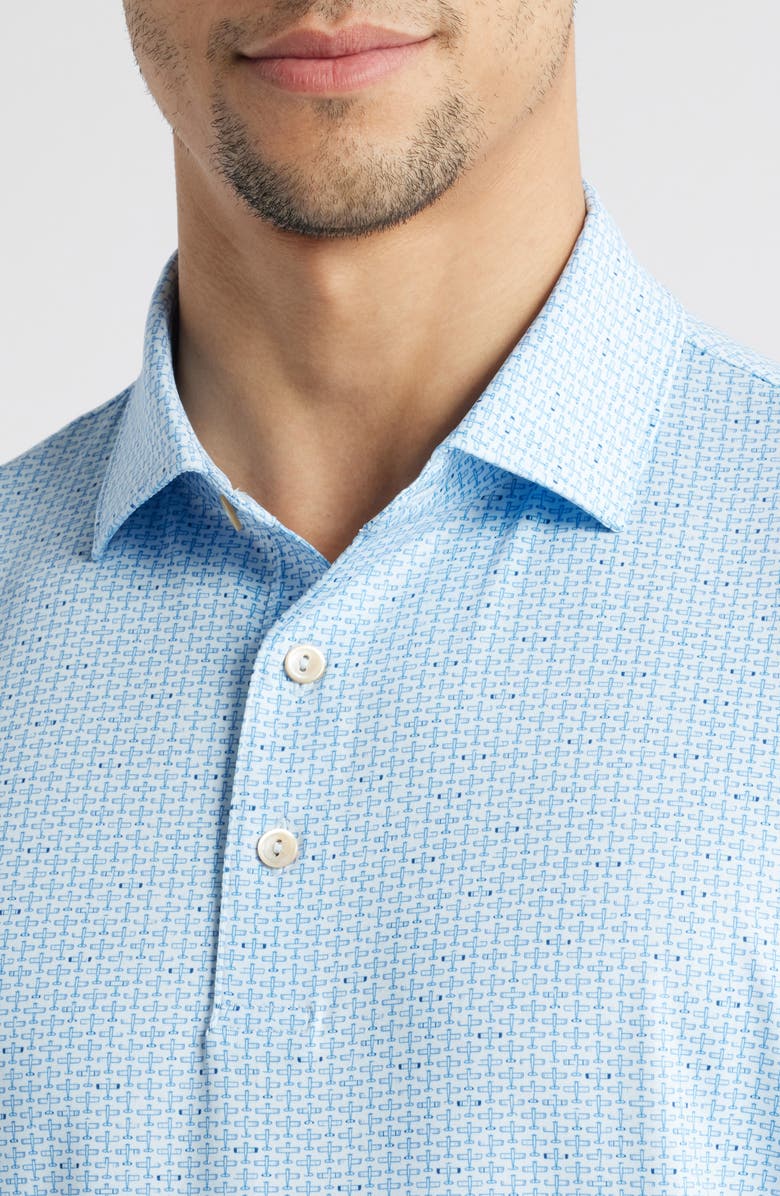 Peter Millar First in Flight Airplane Print Performance Jersey Polo, Alternate, color, 