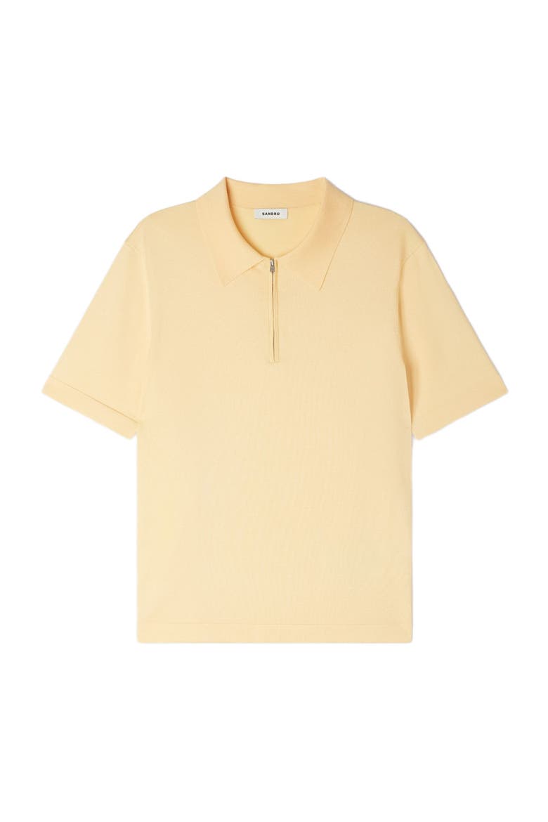 Knitted polo with zip collar, Alternate, color, Light yellow