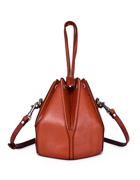 Prism Small Convertible Leather Bucket Crossbody