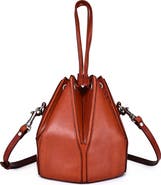 OLD TREND Prism Small Convertible Leather Bucket Crossbody