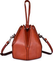 OLD TREND Prism Small Convertible Leather Bucket Crossbody
