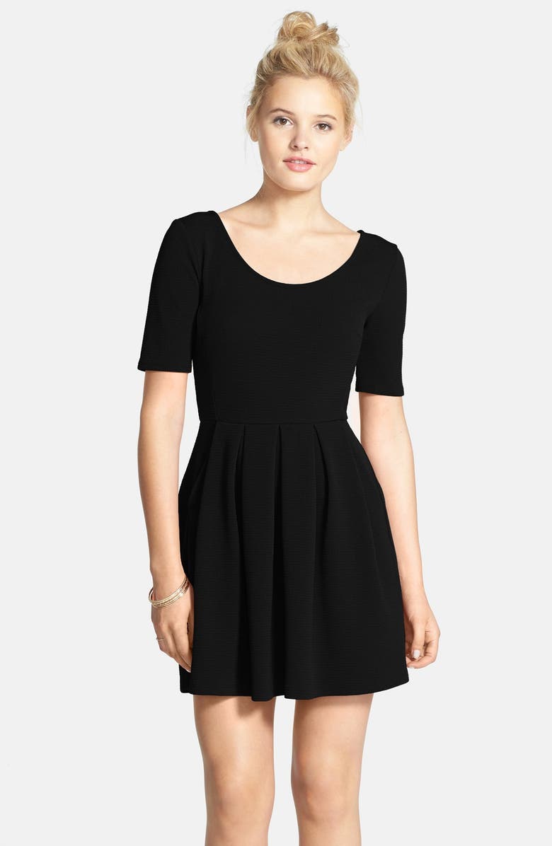 All in Favor Text Knit Skater Dress, Alternate, color, 