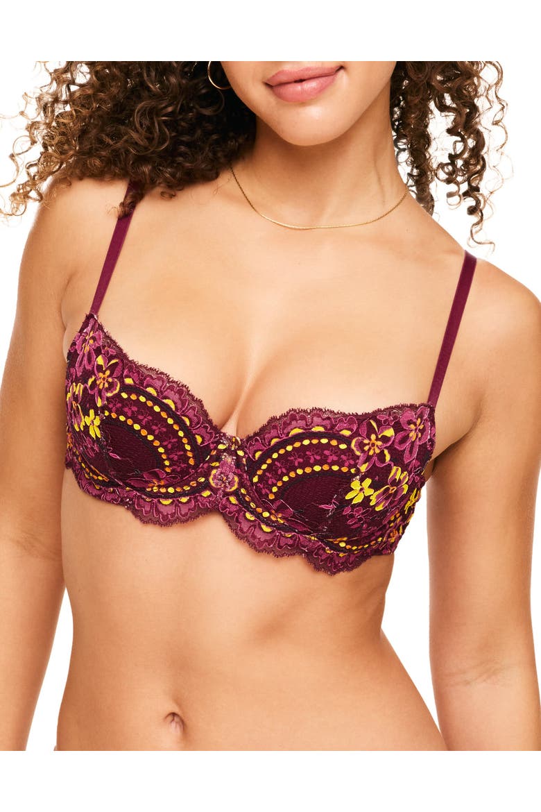 Nicholette Contour Balconette Bra, Main, color, Floral red