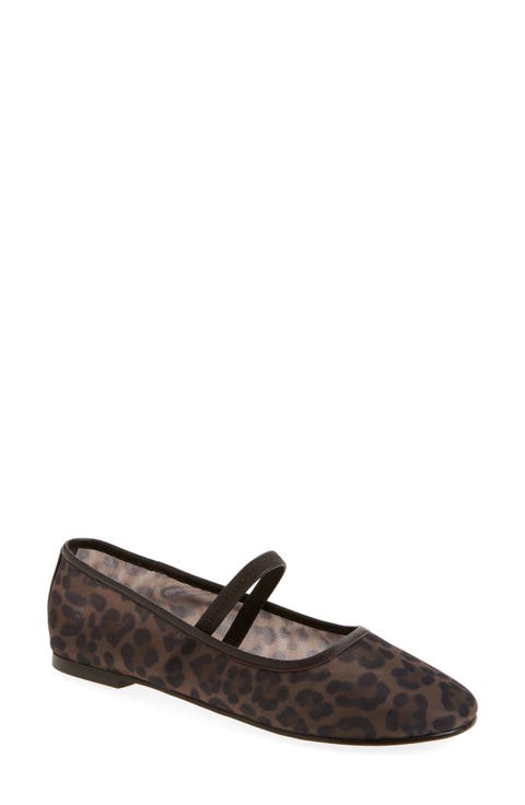 The Greta Leopard Mesh Ballet Flat (Women)