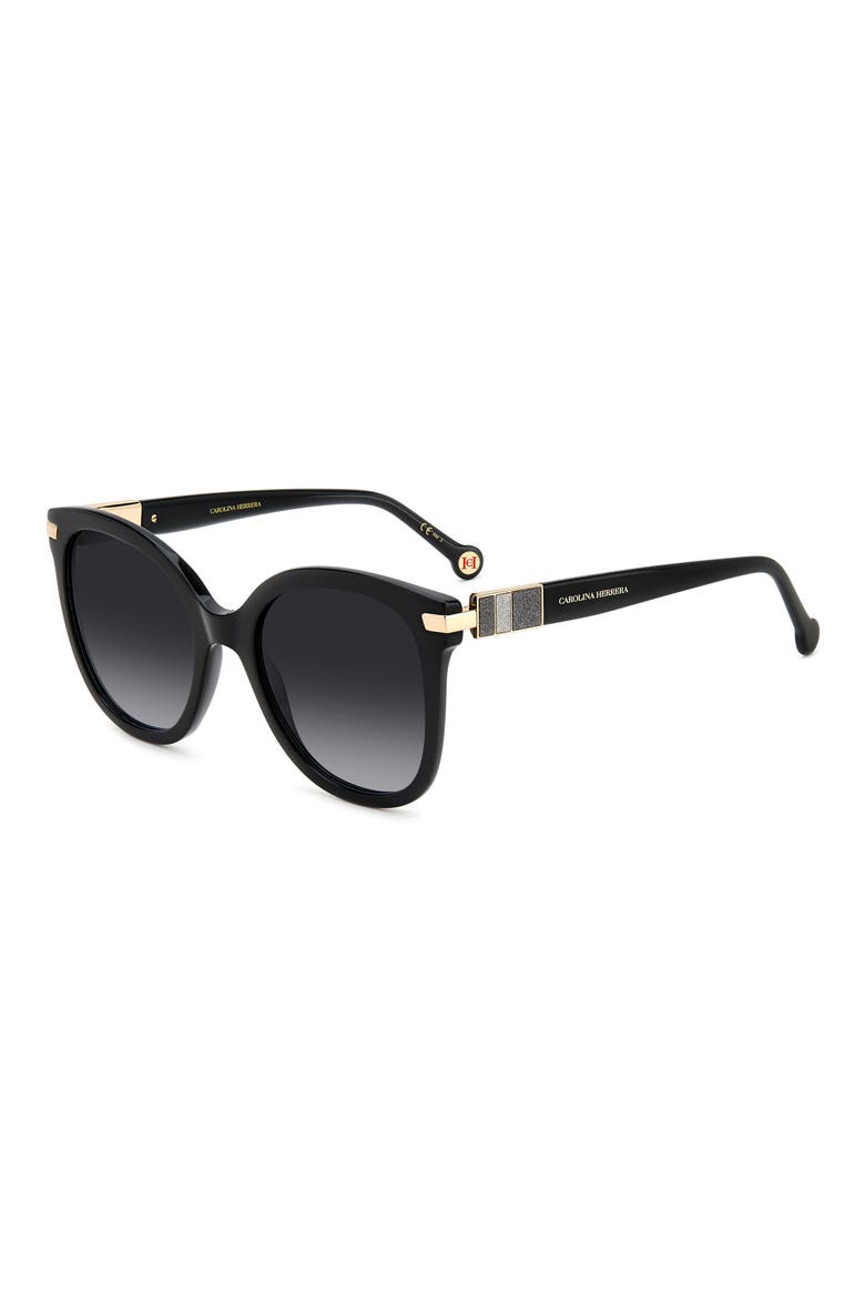 55mm Gradient Cat Eye Sunglasses, Alternate, color, BLACK