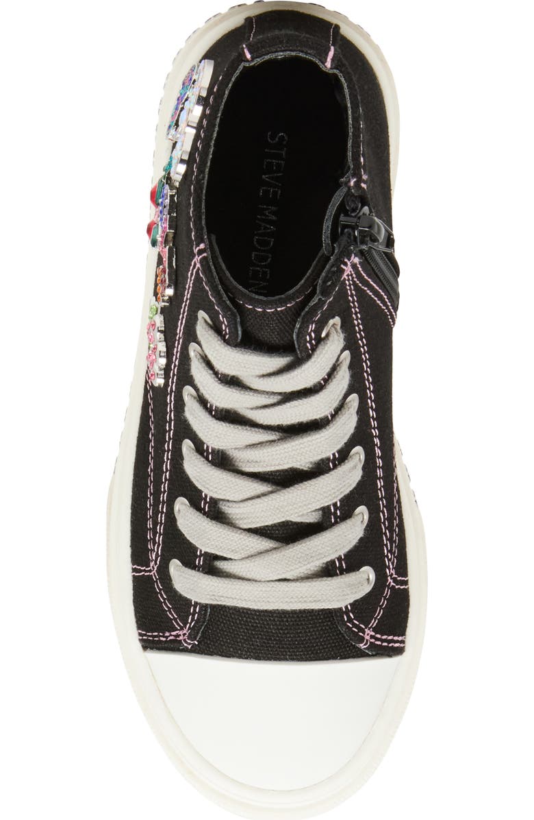 Steve Madden Kids' Jjoycee High Top Sneaker, Alternate, color, Black