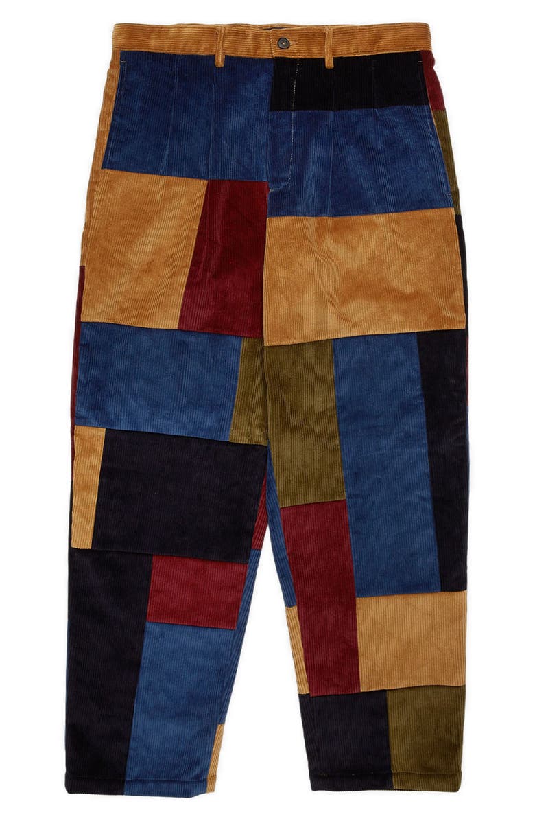 Baracuta x Noah Pleated Patchwork Cotton Corduroy Pants, Alternate, color,