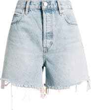 FRAME The Everyday Fray Hem High Waist Denim Shorts
