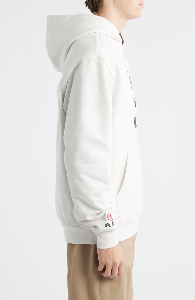 Malbon Golf Fesque Clout Cotton Hoodie, Alternate, color, Ivory