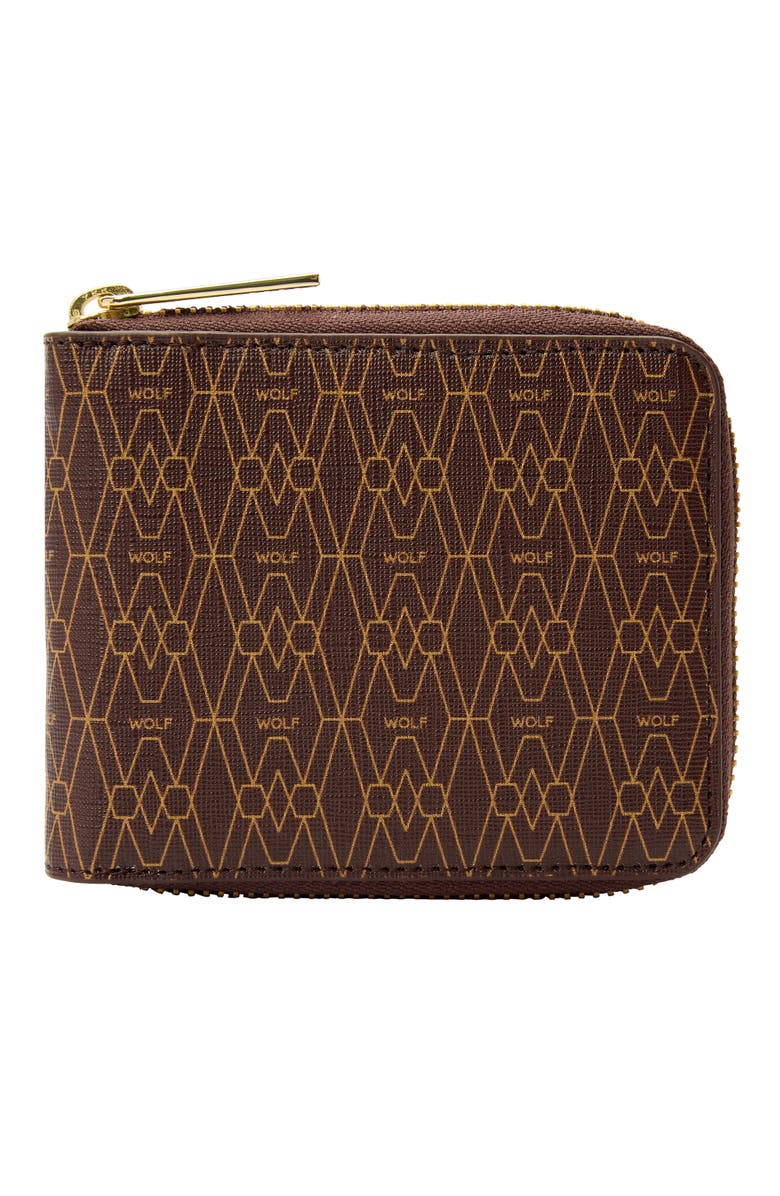 WOLF Signature Zip Wallet, Main, color, Brown