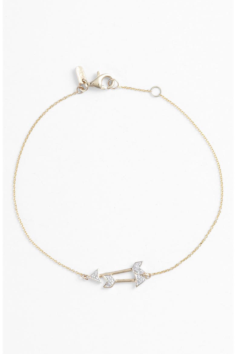 Double Arrow Bracelet, Main, color, YELLOW GOLD