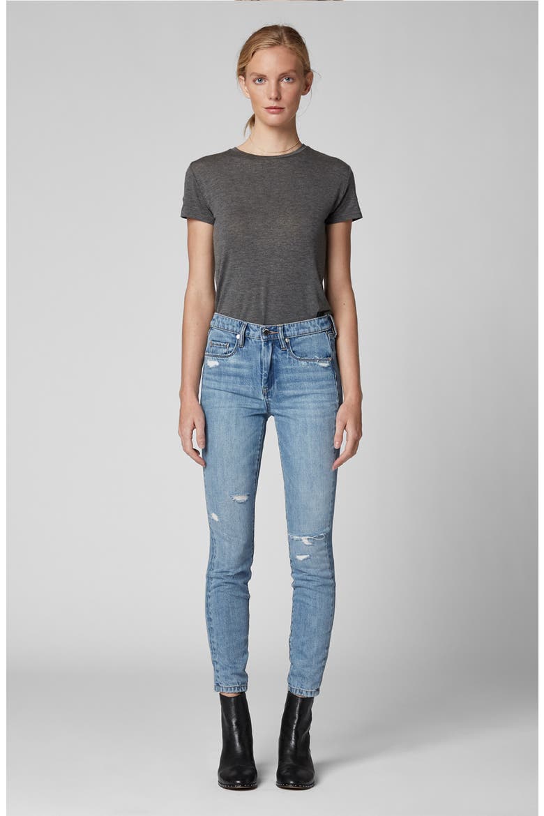 The Bond Distressed Jeggings, Alternate, color, HYBRID LIGHT WASH