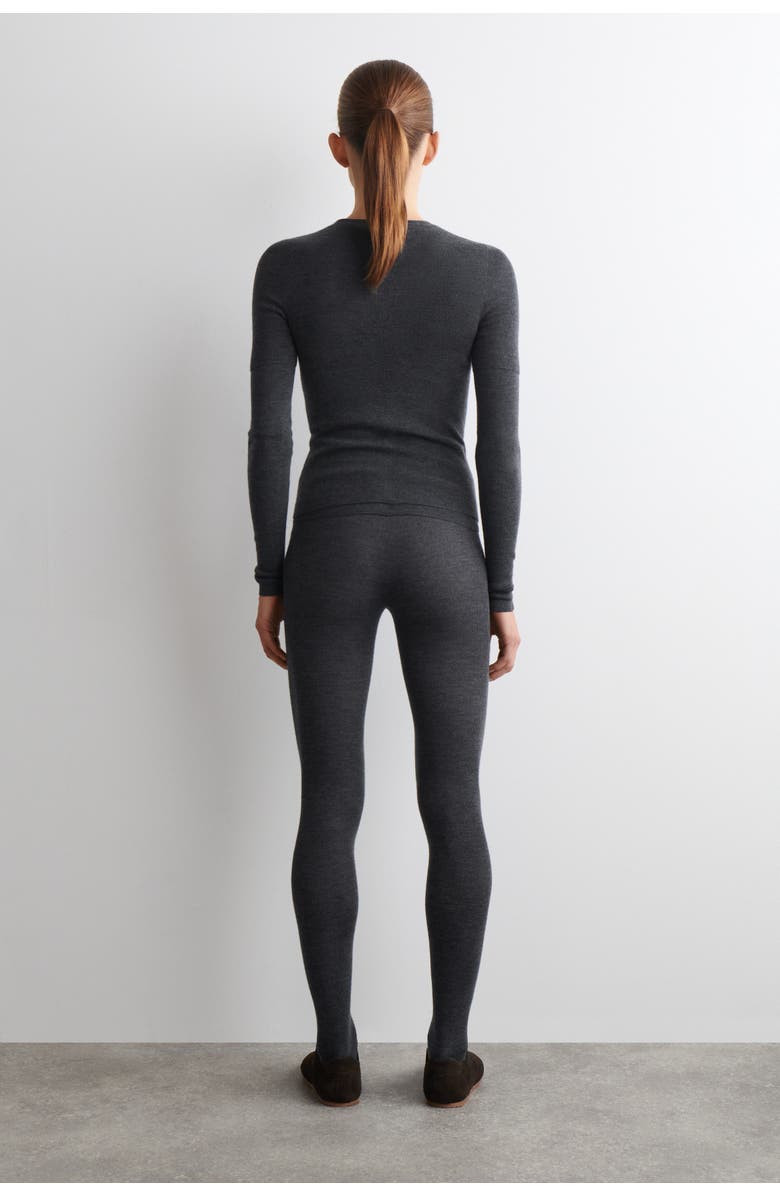 COS Seamless Merino Wool Leggings, Alternate, color, Charcoal Mélange