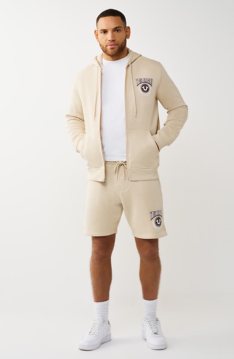 True Religion College Sweat Shorts, Alternate, color, Fog