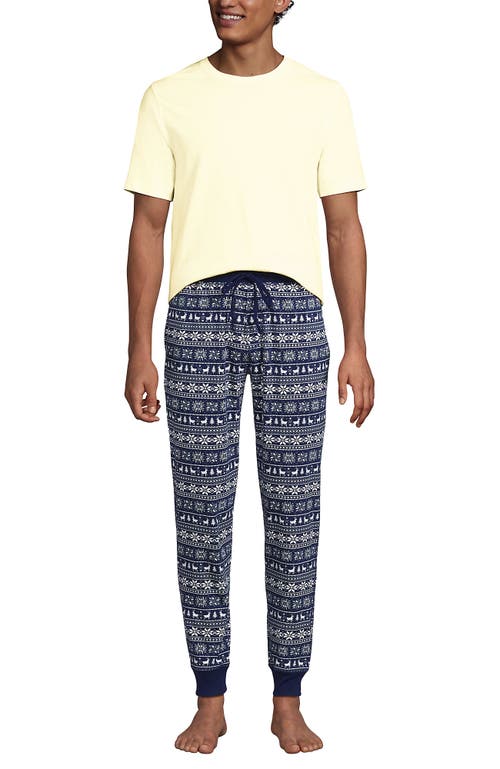 Lands' End Knit Jersey Pajama Sleep Set In Multi