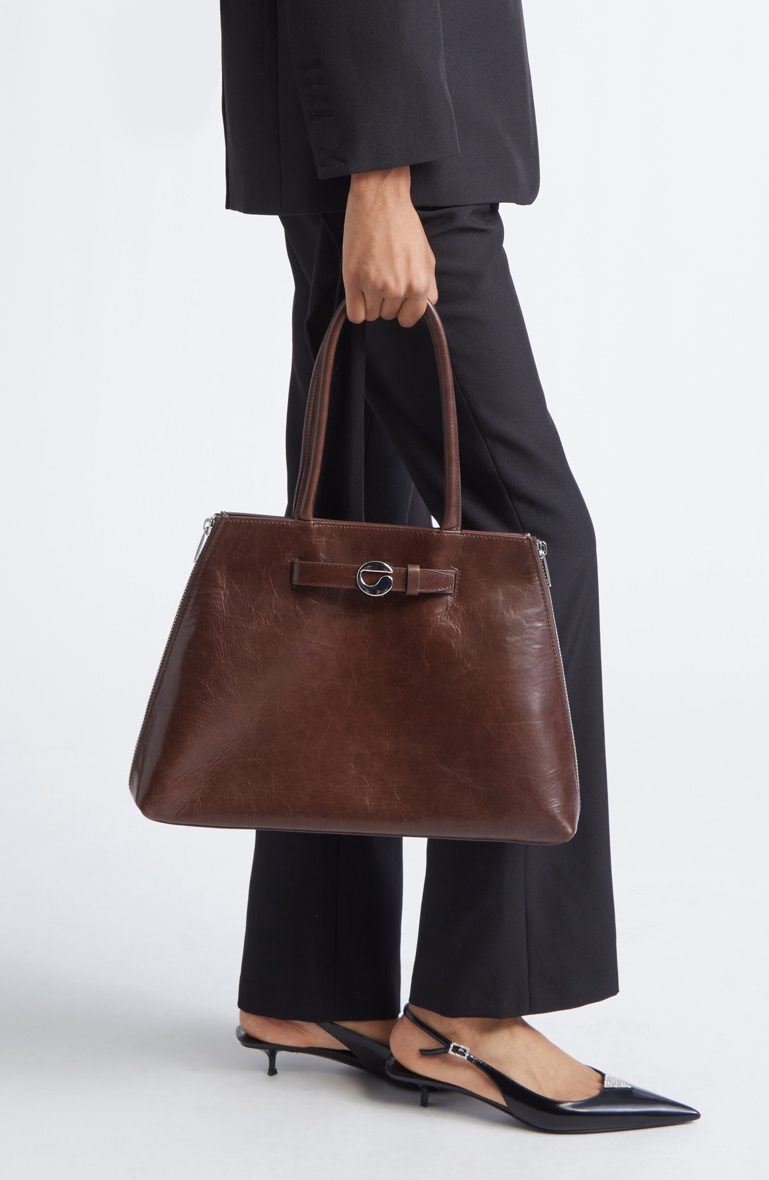 Data Leather Tote, Alternate, color, BRW BROWN