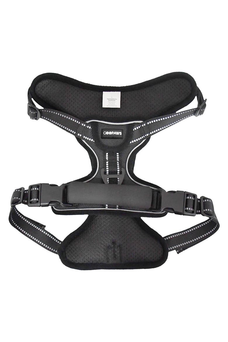 GooPaws Adjustable Padded Dog Harness, Alternate, color, BLACK