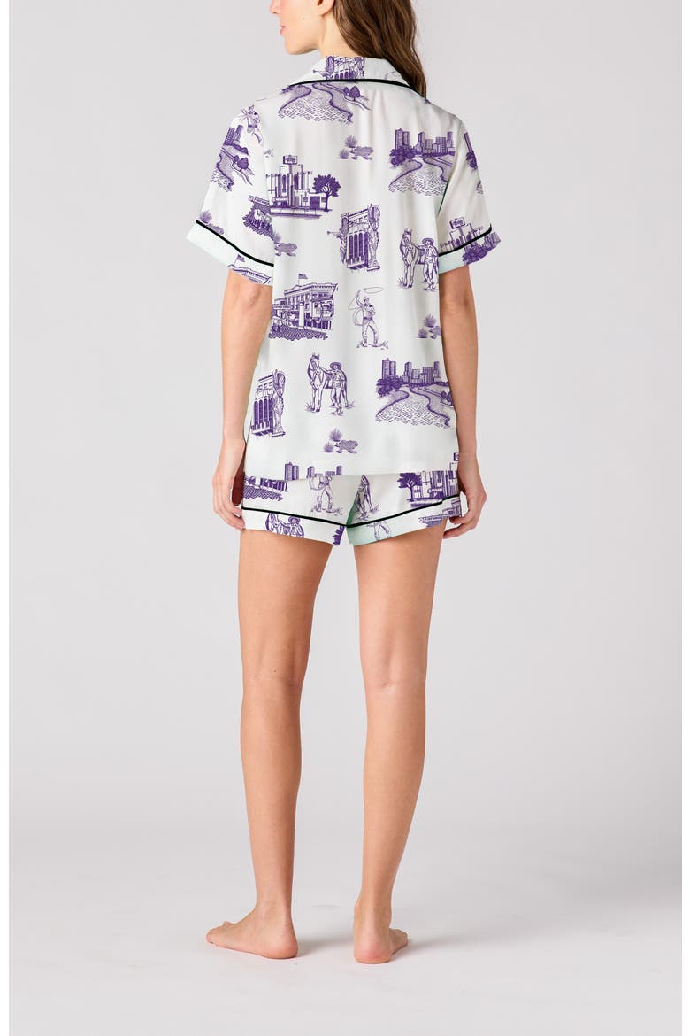Fort Worth Toile Shorts Set, Alternate, color, Purple
