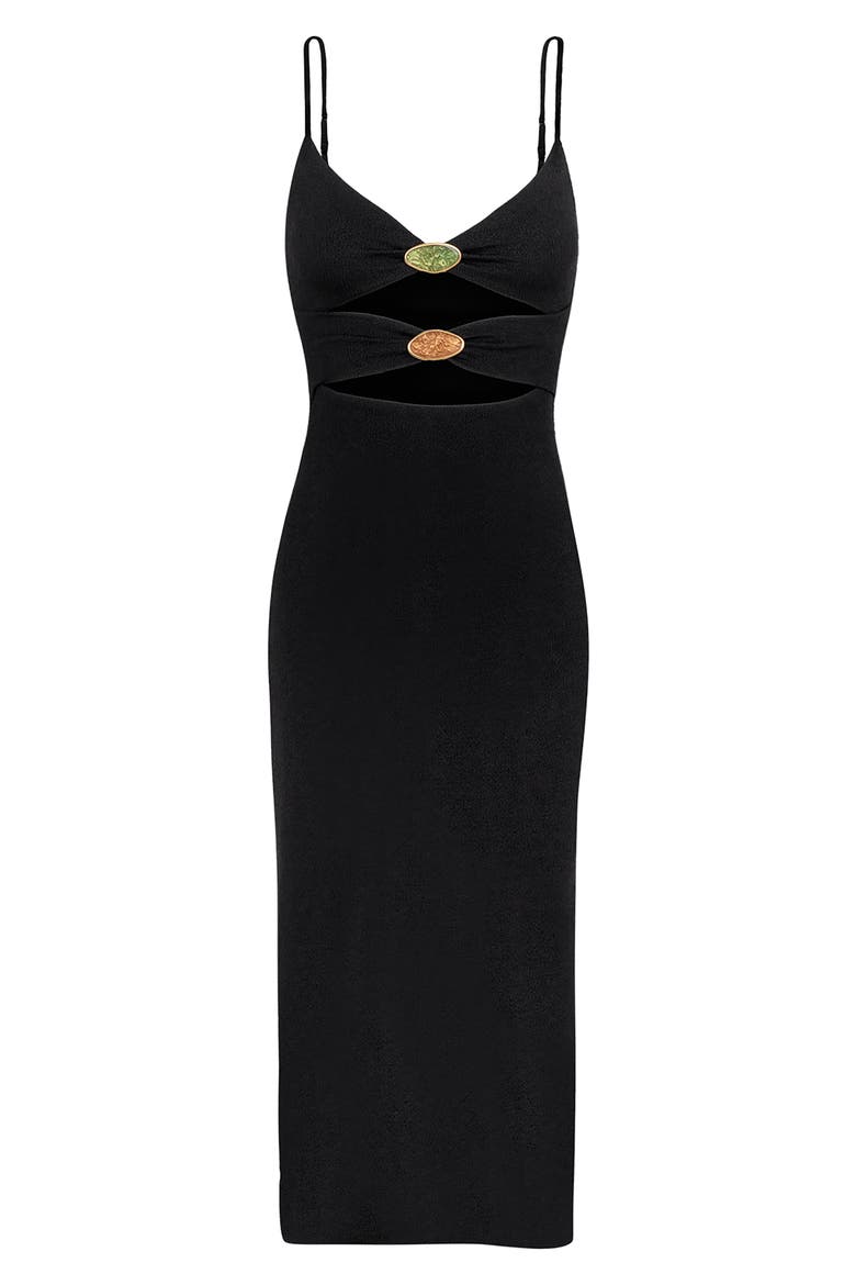 Petra Cutout Detail Cover Up Midi Dress, Alternate, color, BLACK