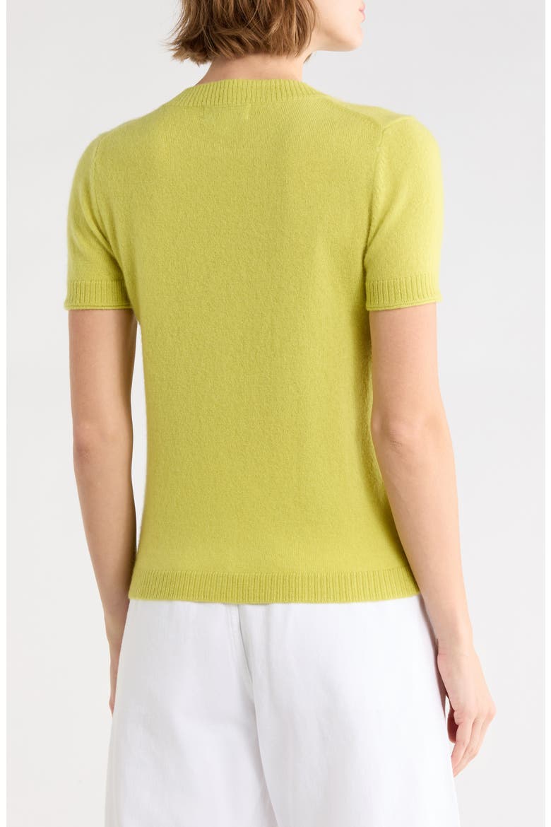 Cashmere Short Sleeve Cardigan, Alternate, color, PISTACHIO GREEN
