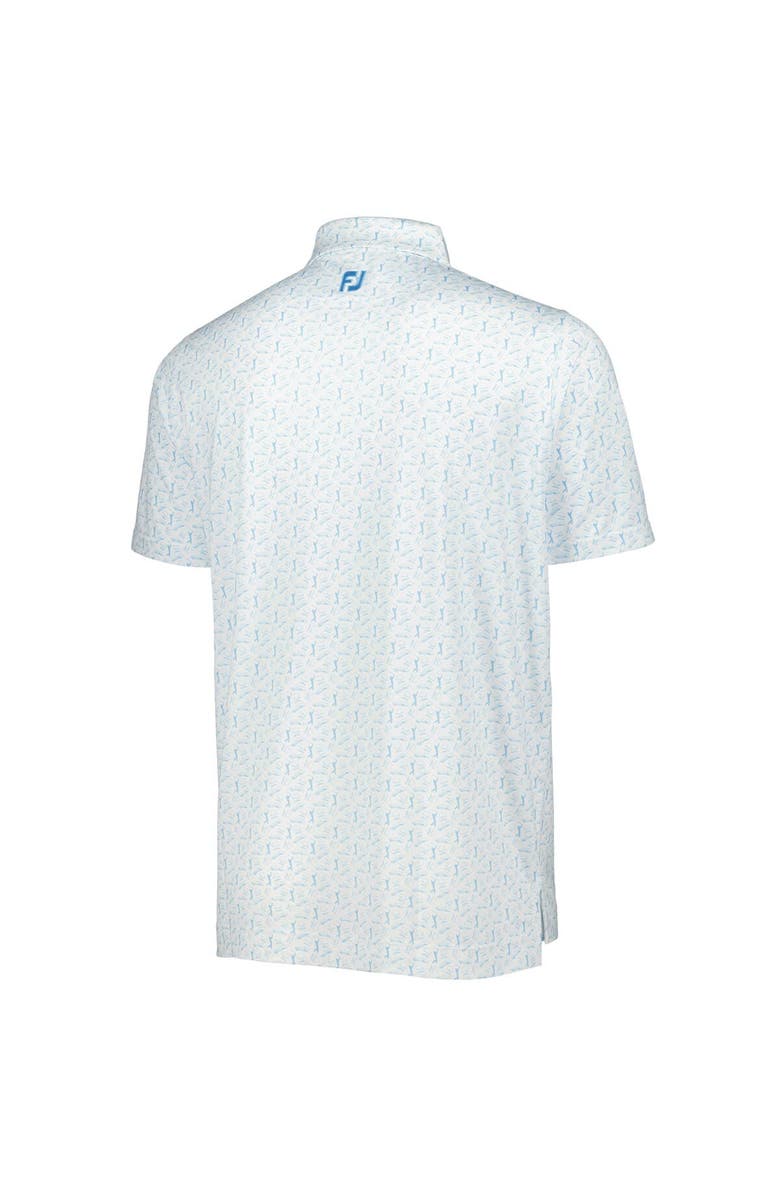 FOOTJOY Men's FootJoy White/Light Blue THE PLAYERS Allover Print ProDry Polo, Alternate, color, White