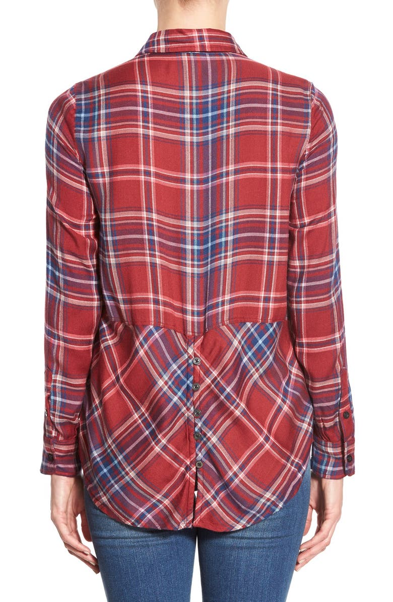 Lucky Brand 'Bungalow' Plaid Lightweight Flannel Shirt, Alternate, color, 