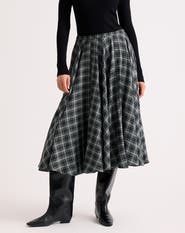 Albaray Plaid Check Full Skirt