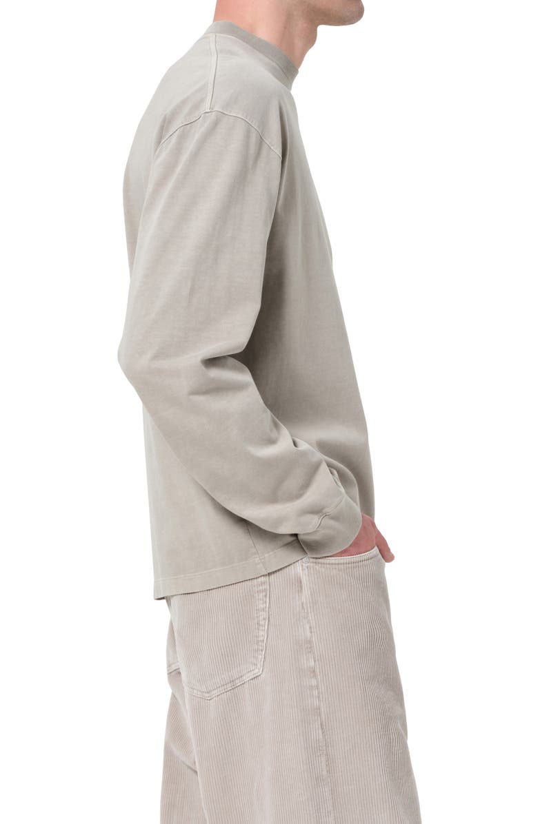 AGOLDE Asha Long Sleeve Cotton T-Shirt, Alternate, color, Wicker Medium Dark Grey