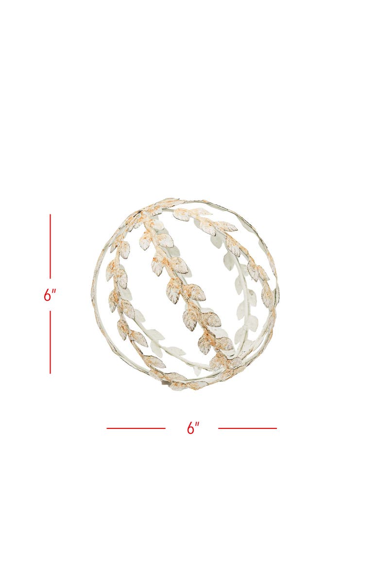 Floral Sphere Decorative Accent, Alternate, color, White