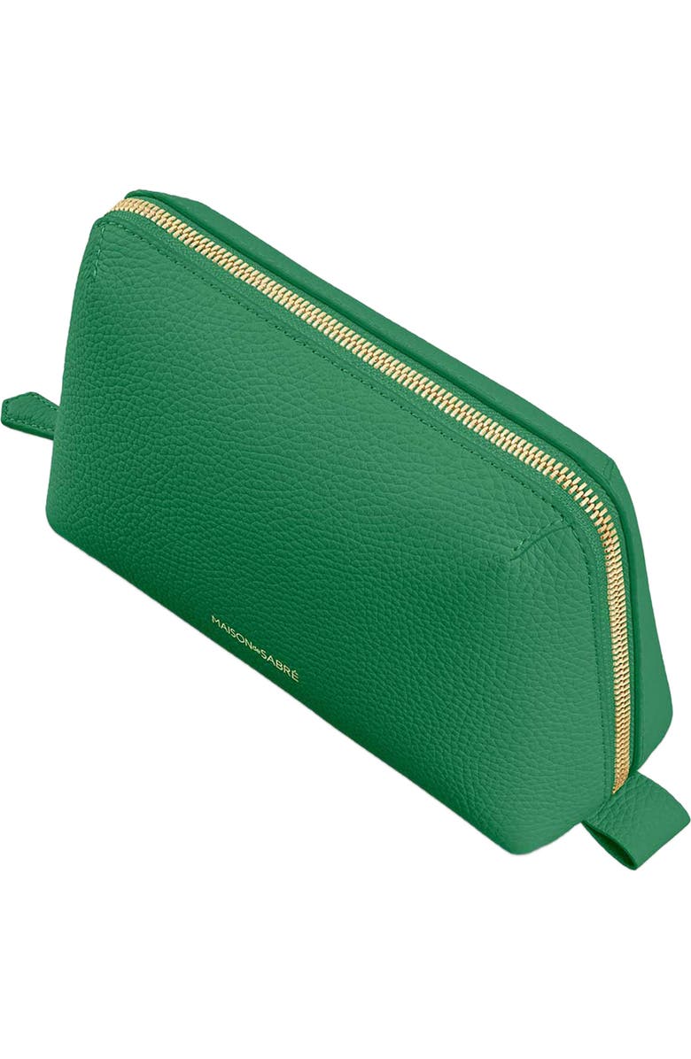 MAISON de SABRÉ Leather Tech Pouch, Alternate, color, Emerald Green